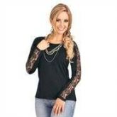 blusa manga longa e renda nos braços cod. bl.